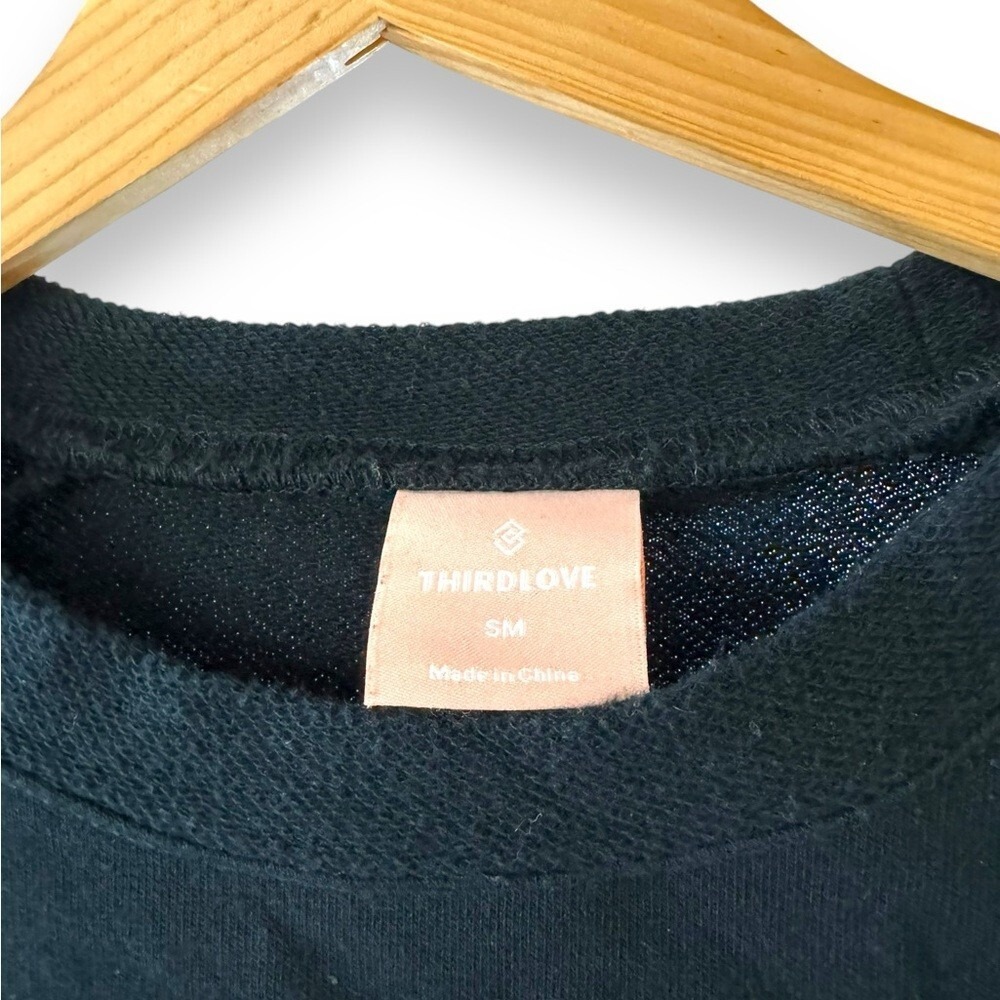 Third Love Black‎ Weekend Terry Sweatshirt Size Small - Picture 5 of 6